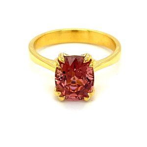 Pink Tourmaline 3.88ct Solid 14K Yellow Gold Ring